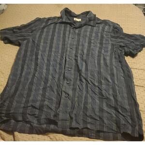 Haggar Men’s XLT Short Sleeve Button Down Shirt Blue White Plaid x-large tall